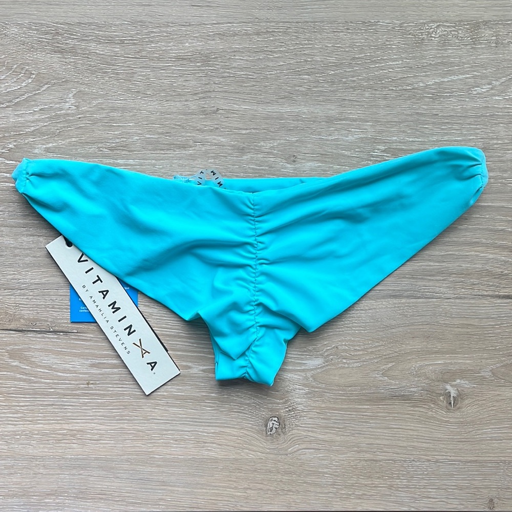 Vitamin A Samba Ruched Sz Sm Bikini Bottoms NWT